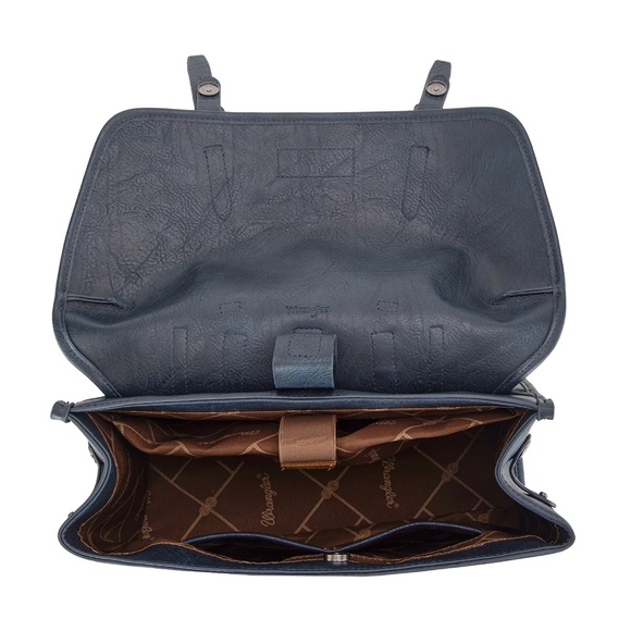 Wrangler Top Handle Carry Satchel/Laptop Bag/Backpack/Crossbody Navy Blue main image 10